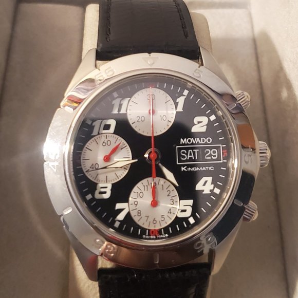 Movado Other - Vintage Movado Kingmatic Valjoux 7750 Automatic Chronograph Watch RARE